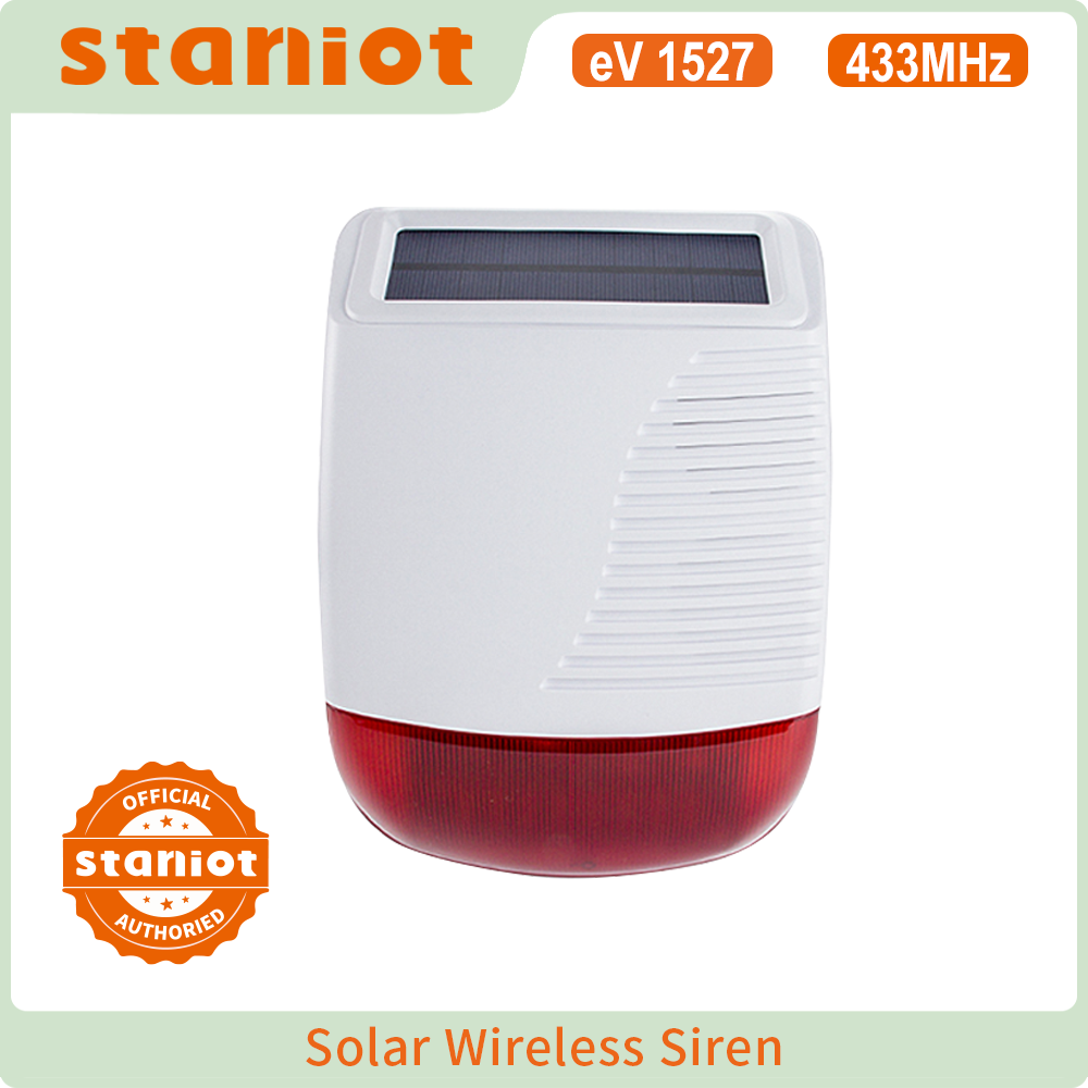Alarm Siren Outdoor - Staniot Draadloze Outdoor Solar Strobe Sirene