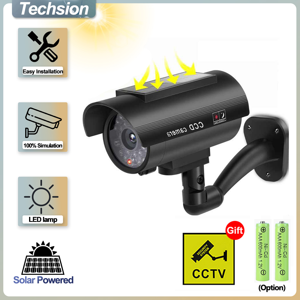 Fake Camera Dummy - Zonnepaneel Dummy Surveillance Camera,Outdoor Nep Camera,Waterdichte