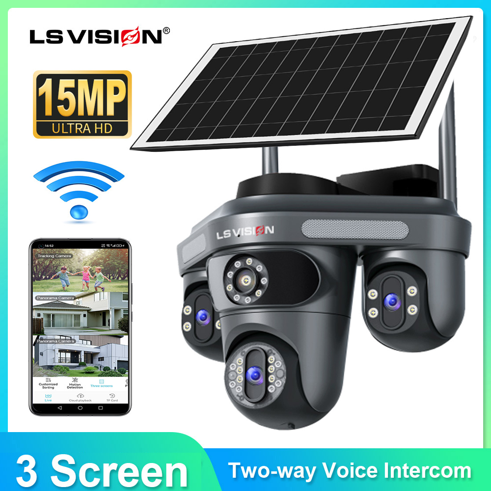 Alarm Siren Outdoor - LS VISION Meerdere lenzen 3-scherm Wifi