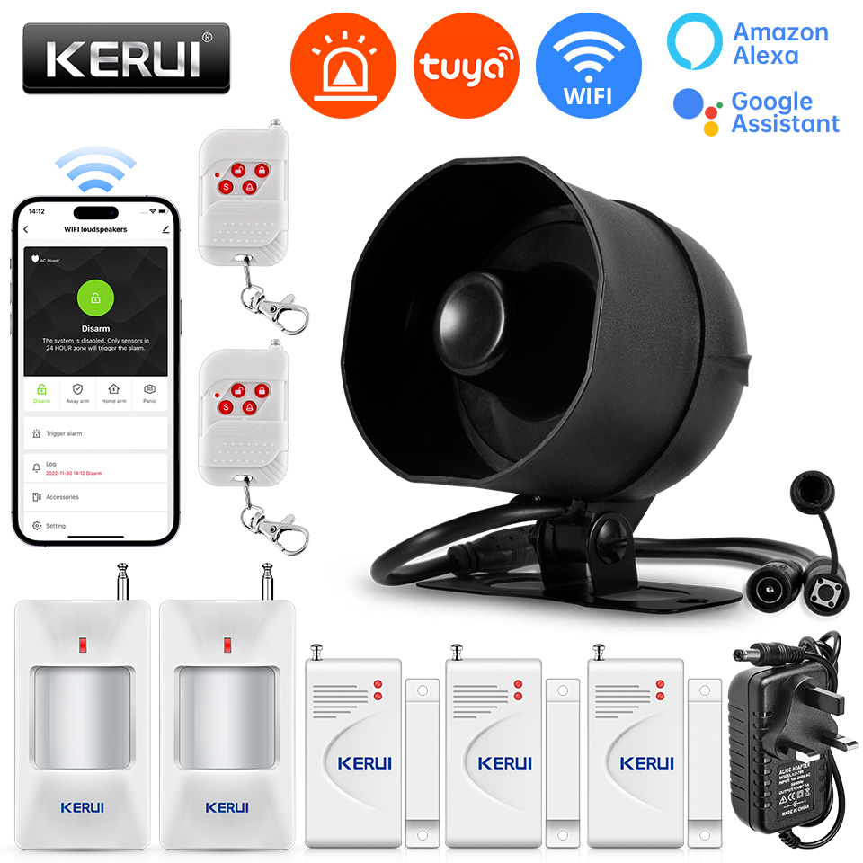 Home Zone Security App - Kerui 120db Luid Alarmsysteem Sirene Tuya