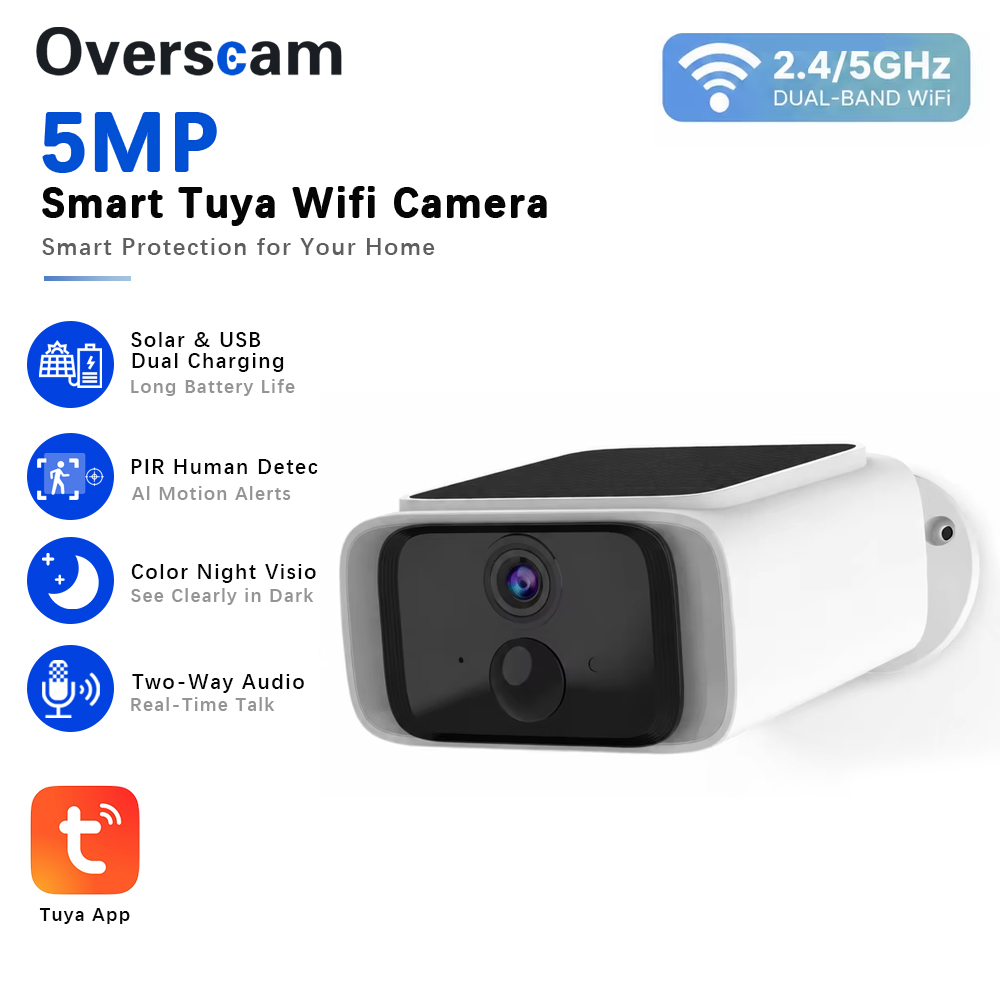 Home Security Upgrades - Tuya 5MP Solar Beveiligingscamera Draadloze Outdoor