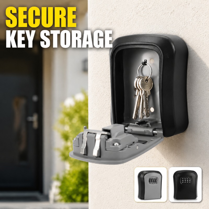 Home Security Kit - Wandmontage sleutelkluis met 4-cijferige combinatiecode, weerbestendige